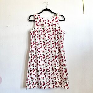 London Times Shift Dress Cherry Print Retro Vintage Inspired Coquette Sz 14P‎